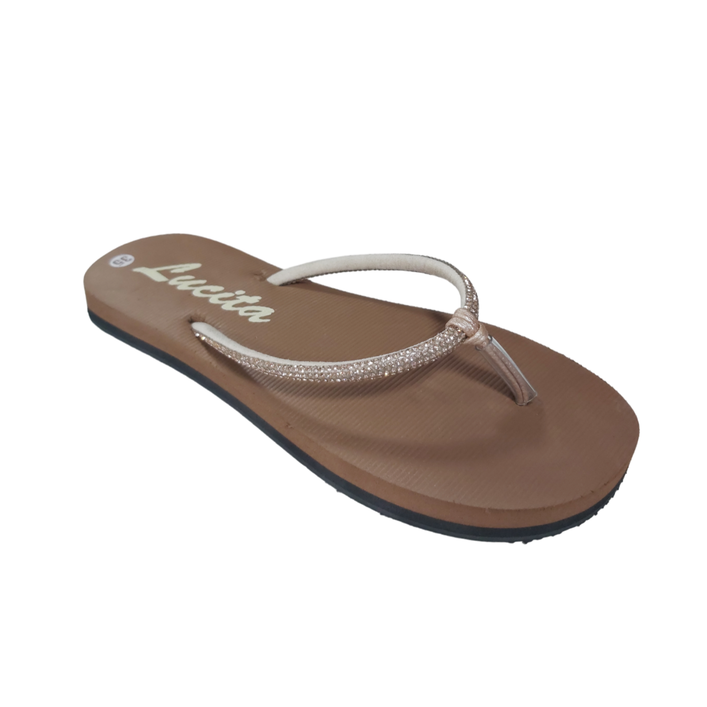 Zapatilla Lucita Tiras Brillo